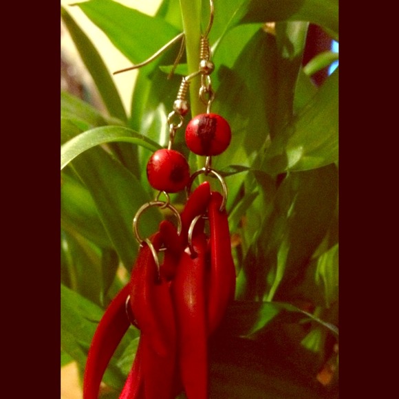Exotic Red Earrings