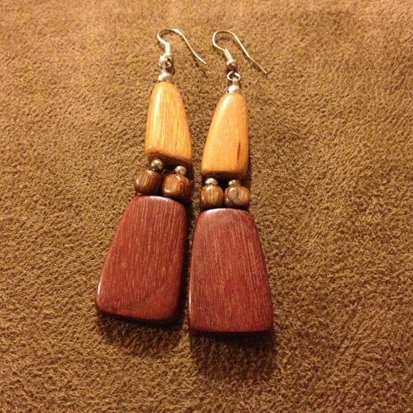 Wooden Earrings - Picture 1 of 4
