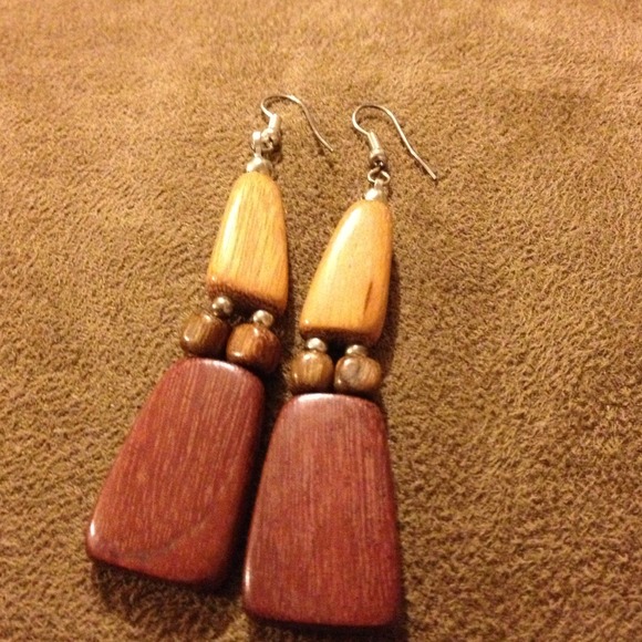 Wooden Earrings - Picture 2 of 4