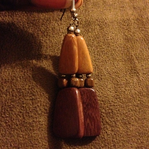 Wooden Earrings - Picture 3 of 4