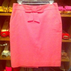 J Crew Pink Candy Pencil Skirt with Bow Size 4.