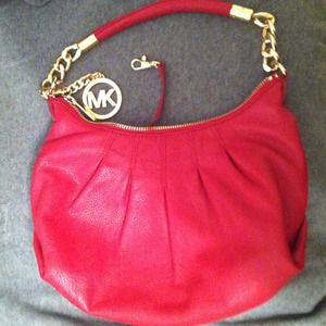 Red leather Michael Kors handbag