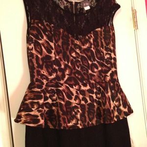 Peplum cheetah dress