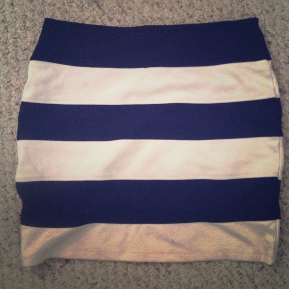 Black & White striped body skirt