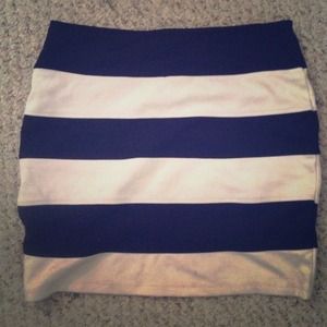 Black & White striped body skirt