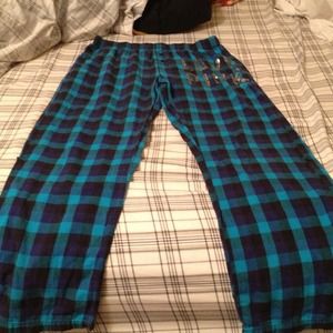 SOLD Size M VS Pink roll up plaid bling sleep pant