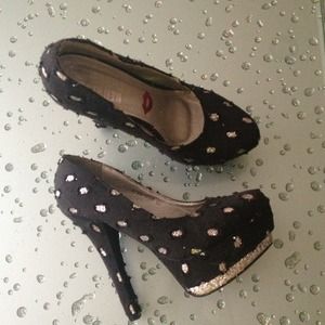 Black and Sparkle women's high heel