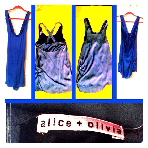 Alice + Olivia Royal Blue Silk Mini Dress Small