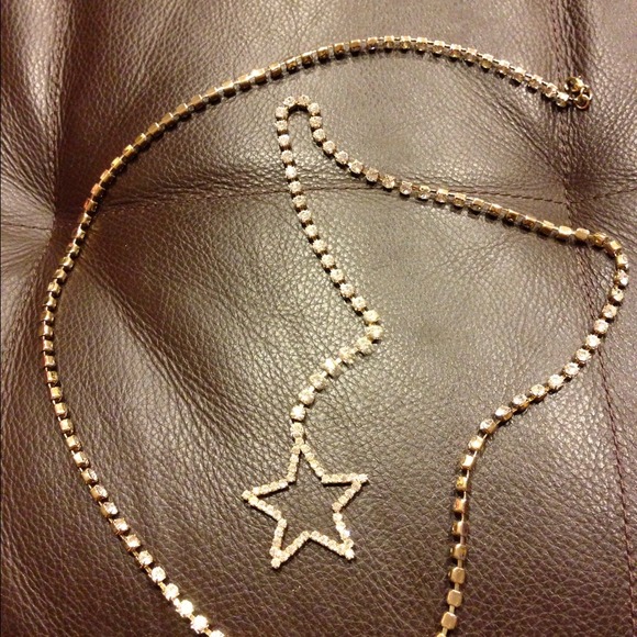 Gold cubic zirconia belt chain star
