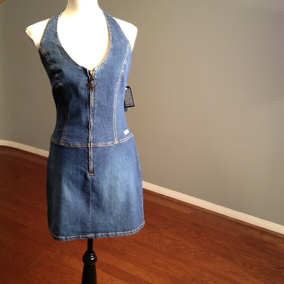 Beautiful Baby Phat Stretch Denim Halter Dress.