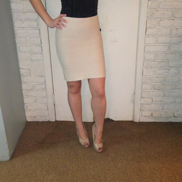 Cream Bandage Skirt