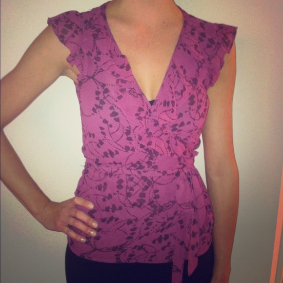 Floral V-Neck Wrap Blouse