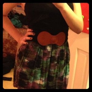 Black and multicolored tie dye dress