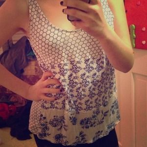 China print detailing dressy tank top