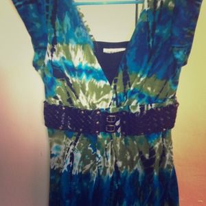Tyedye tunic with mock belt