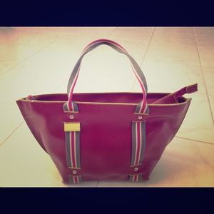 REDUCED!! Leather Purple Tote Bag