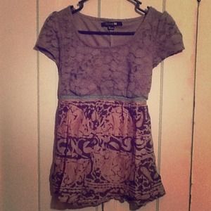 Lacy on top tunic--Great with leggings!