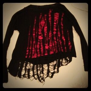 ✋SOLD✋American apparel shredded black tee