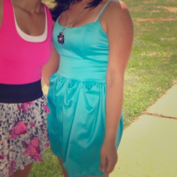 Simple light turquoise dress