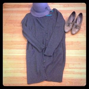 Zara grey cashmere silk long cardigan
