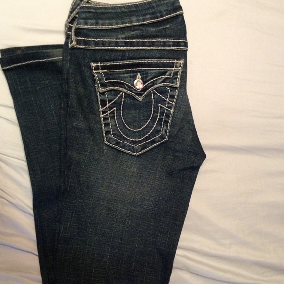True Religion Denim - True religion boot cut jeans crystal buttons