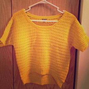 Charlotte Russe yellow color cropped sweater