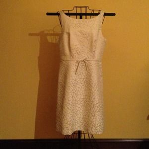 J. Crew off white brocade dress.