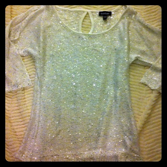Sparkly White top from Bebe!