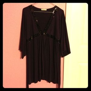 Plum colored, empire top with sequins