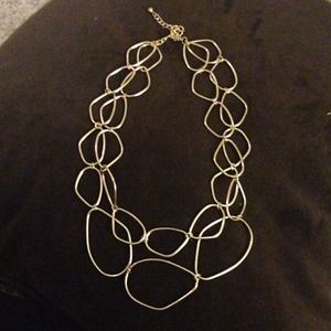 Gold double chain necklace