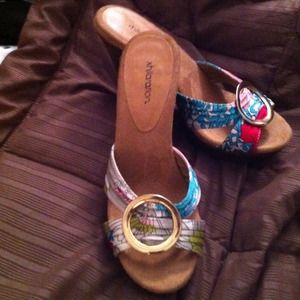 Cute colorful high heel sandals
