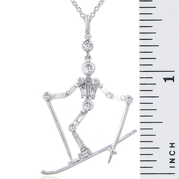 Ski diamond pendant - Picture 2 of 2
