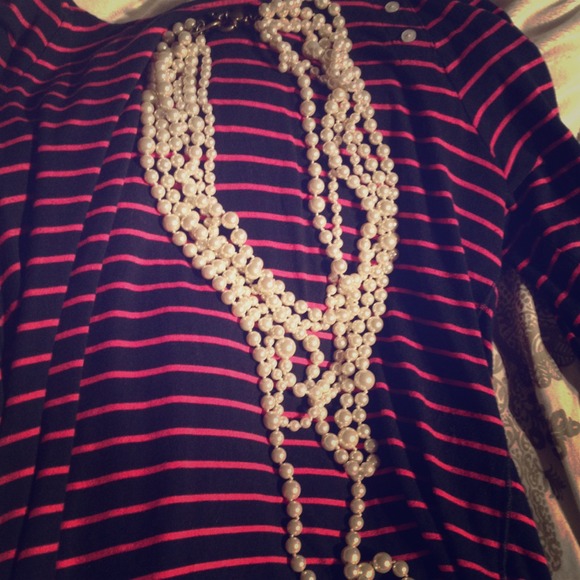 J Crew pearl stranded necklace