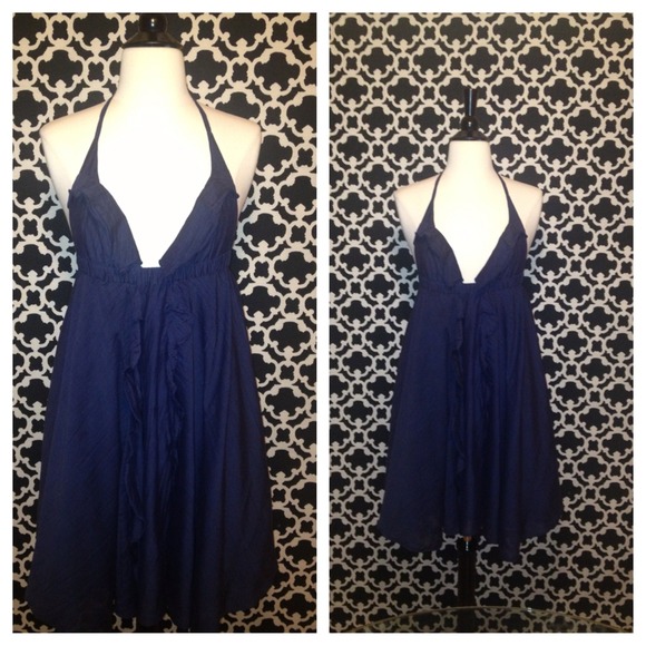 Navy sexy A line summer dress