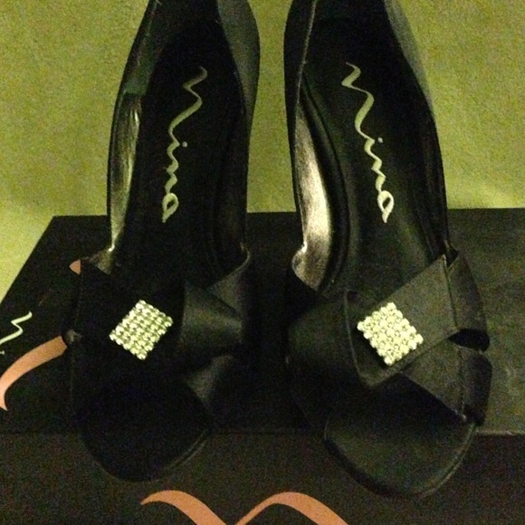 Nina satin heels with bling**Reduced Price**