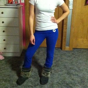 Bright blue Hollister yoga pants