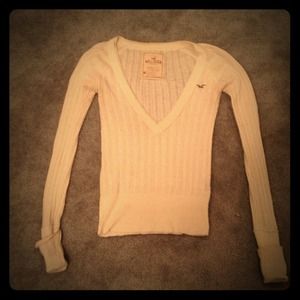 Hollister sweater/long sleeve shirt, cream/white