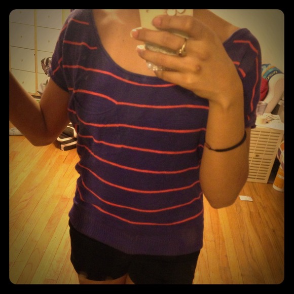 🚫SOLD 🚫Purple & Pink Striped Shirt