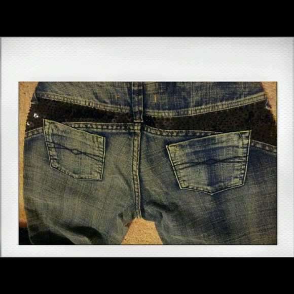 Brand-new, hand-embroidered, Brazilian cut jeans