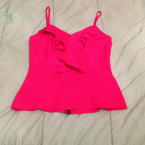 Ruffle dress shirt with zipper on back!