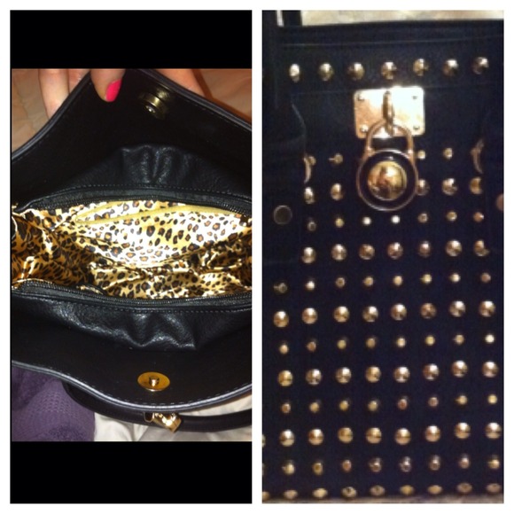 NEW Black Stud Tote Handbag - Picture 4 of 4