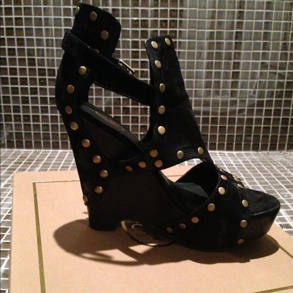 Ash Lovely studded wedge sandals size 8