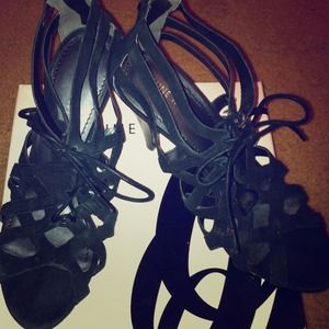 SOLD - Nine West lace up heels.