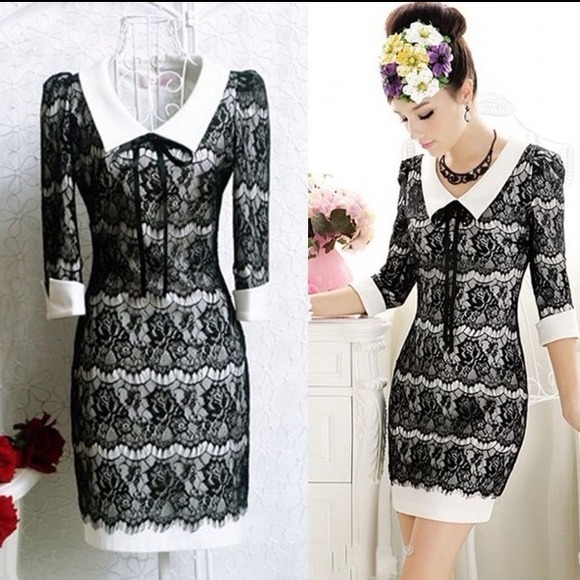 Black n White Lace Dress