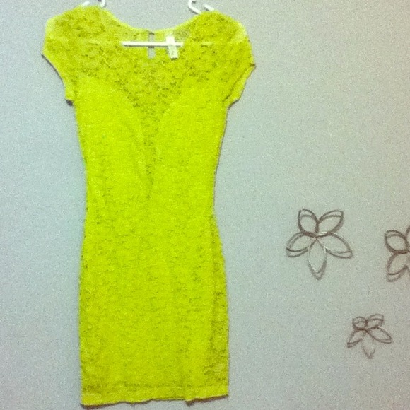 Lovey Day Clothing: Lime Green Laced Dress