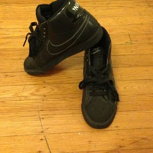 Nike Blazers black with snake skin like. Limited