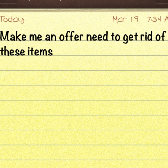Make me offers wanna move these items