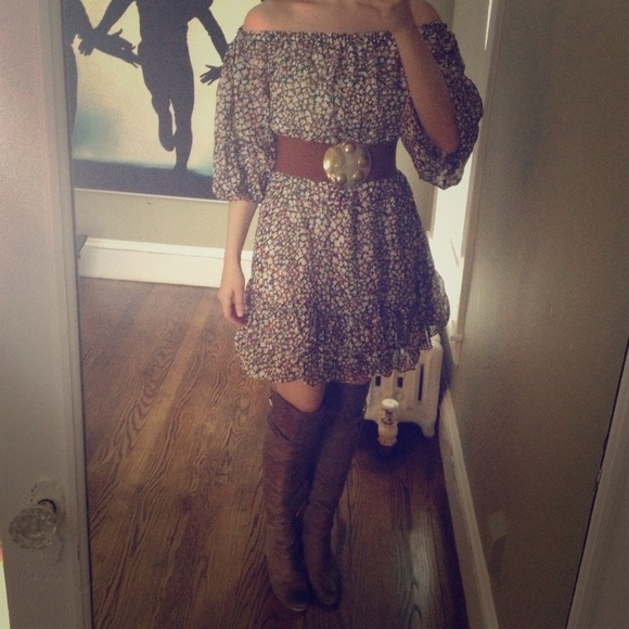 A-line printed dress