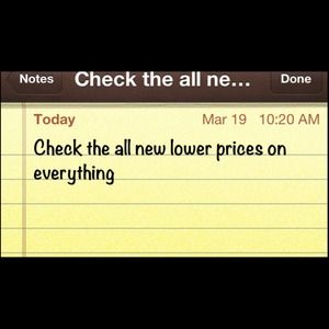 All new lower prices