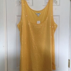 Plus Size Old Navy Yellow Sequined fashion tank.